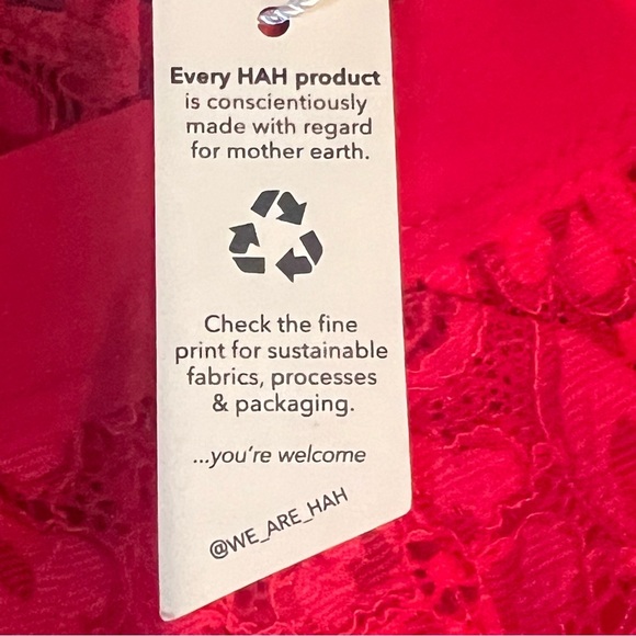 NWT $58 Free People X HAH Spin Me Panties XS Siren Red Lace X-Small High Rise - Picture 11 of 11